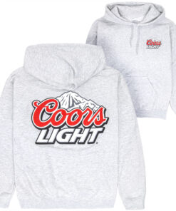 Coors Light Mountain Logo Grey Front and Back Print Hoodie