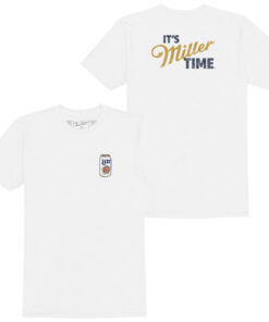 Miller Lite Can Icon It's Miller Time Front and Back Print T-Shirt