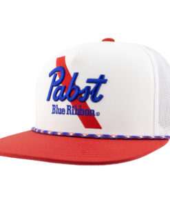 Pabst Blue Ribbon Embroidered Red & White Hat