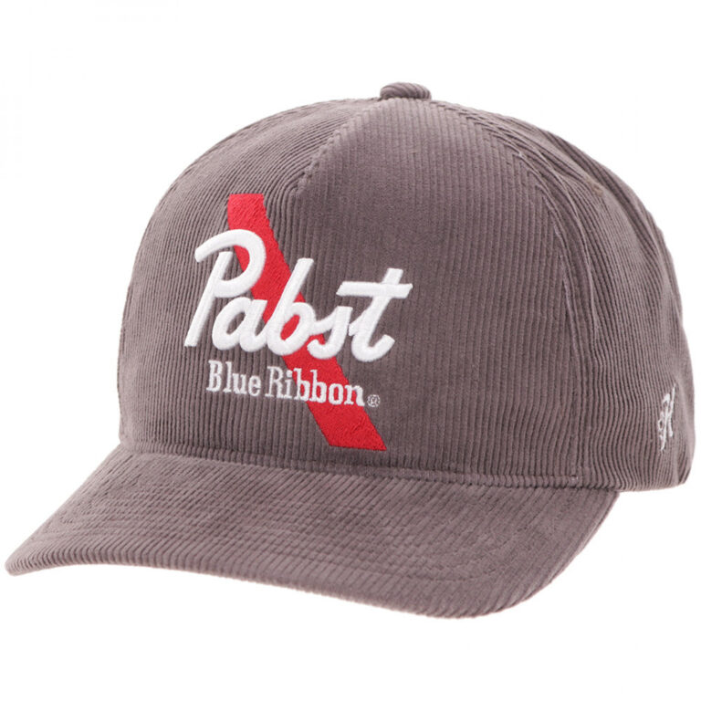 Pabst Blue Ribbon Grey Corduroy 5-Panel Trucker Hat