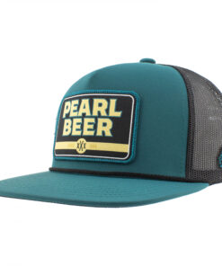 Pearl Beer 5-Panel Teal Trucker Hat with Patch Logo