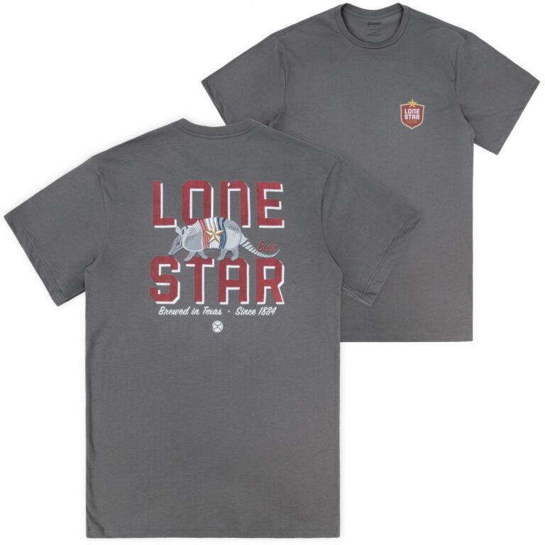 Lone Star Beer Armadillo Front & Back Printed T-Shirt