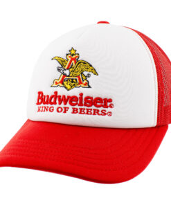 Budweiser King of Beers Retro Red Mesh Trucker Hat