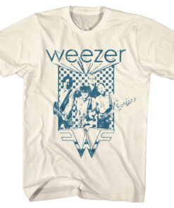 Weezer Blue Checkered Natural T-Shirt