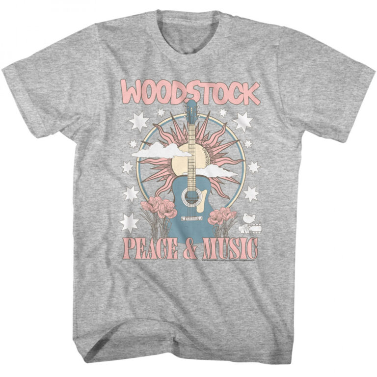Woodstock Peace & Music Guitar with Sun T-Shirt