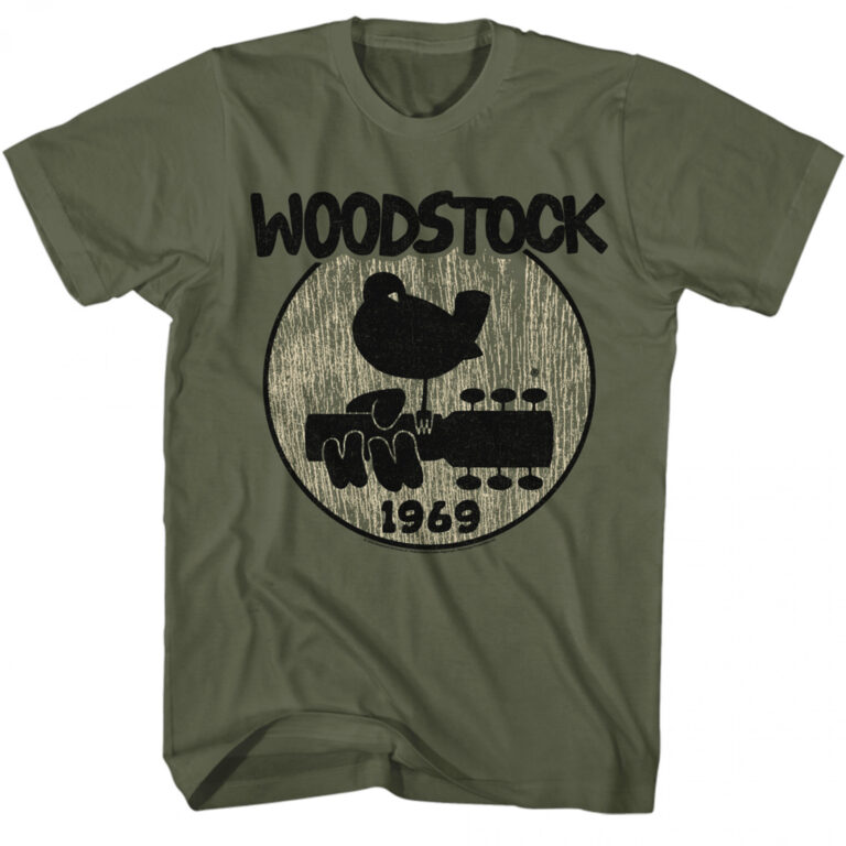 Woodstock Logo 1969 Army Green T-Shirt