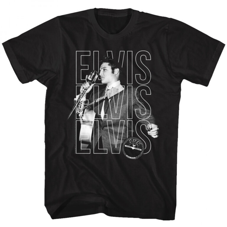 Elvis Presley Black & White Photo Sun Records T-Shirt
