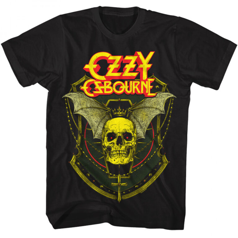 Ozzy Osbourne Crowned Skull and Bat Wings T-Shirt