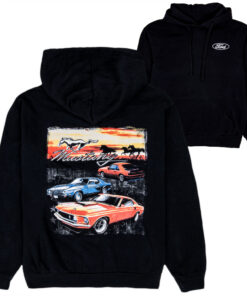 Ford Mustang Models Front and Back Print Pull-Over Hoodie