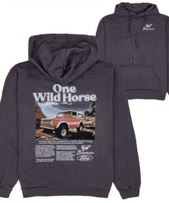 Ford Bronco One Wild Horse Front and Back Print Pull-Over Hoodie