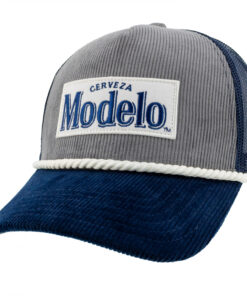 Modelo Logo Blue & Grey Corduroy Trucker Hat