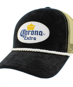 Corona Extra Black Corduroy Snapback Trucker Hat