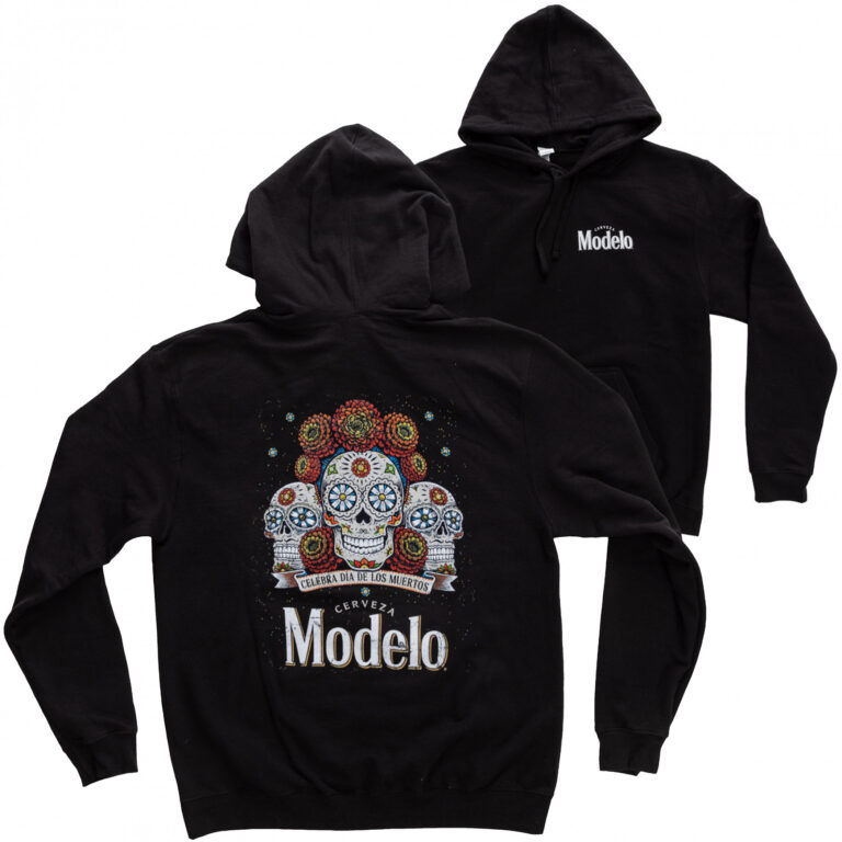 Modelo Calavera Front and Back Print Pullover Hoodie