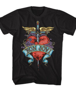 Bon Jovi Sword Through the Heart Black T-Shirt