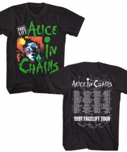 Alice In Chains 1991 Facelift Tour Front and Back Print T-Shirt