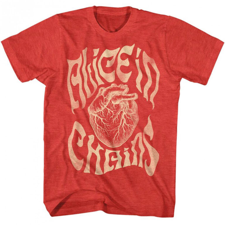 Alice In Chains Anatomical Heart on Red T-Shirt