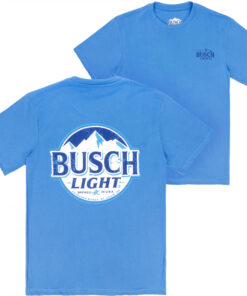 Busch Light Classic Distressed Logo Front and Back Print T-Shirt