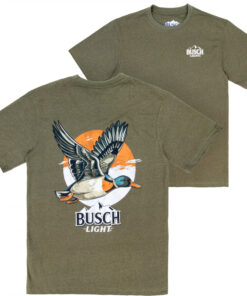 Busch Light Sunset Mallard Front and Back Print T-Shirt