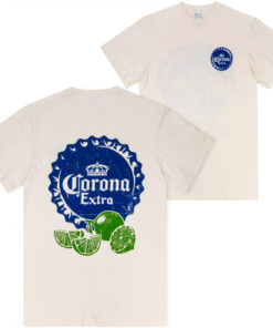 Corona Extra Limes Bottle Cap Front and Back Logo T-Shirt