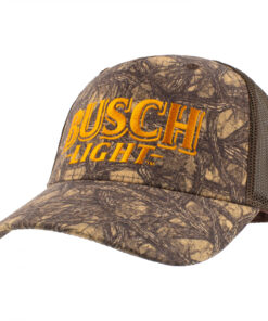 Busch Light Embroidered Yellow Logo on Camo Snapback Cotton Hat