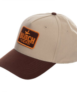 Busch Light Embroidered Brown Logo on Cream Snapback Cotton Hat