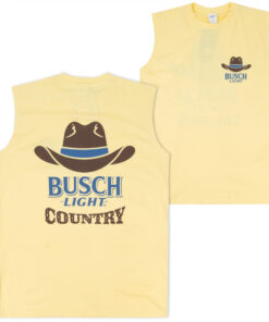 Busch Light Country Cowboy Hat Front & Back Print Sleeveless Muscle Tank