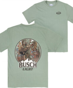 Busch Light Buck in the Woods Front and Back Print T-Shirt