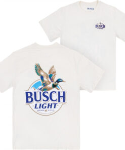 Busch Light Duck in Flight Front and Back Print T-Shirt