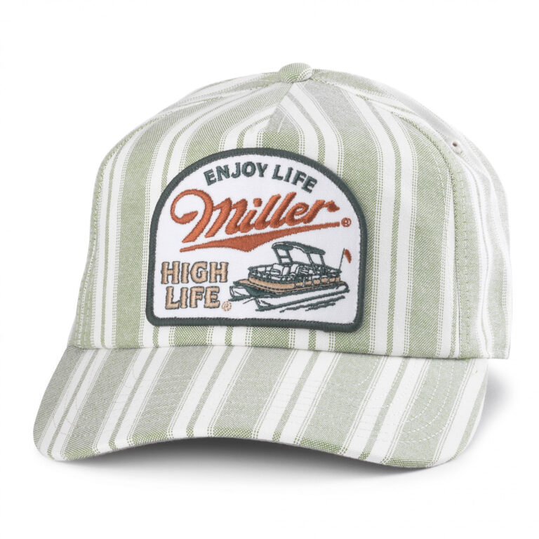 Miller High Life Green Striped Beach House Adjustable Hat