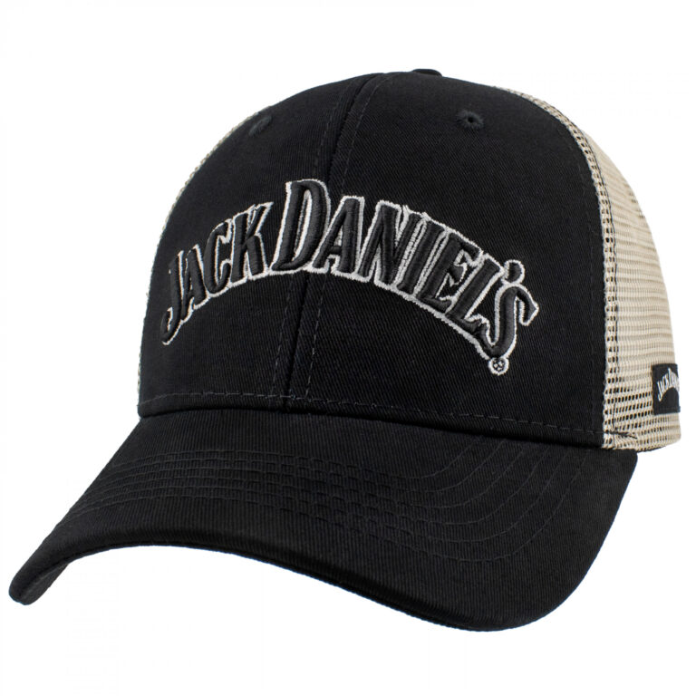 Jack Daniels Embroidered Logo Monochrome Mesh Hat