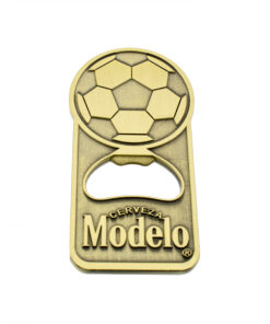 Modelo Cerveza Bronze Soccer Football Bottle Opener Keychain
