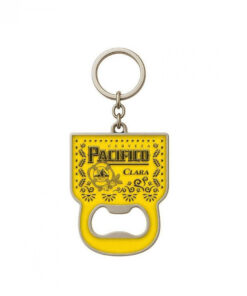 Pacifico Clara Yellow Laser Engraved Cinco Bottle Opener Keychain