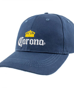 Corona Embroidered Logo on Navy Blue Twill Snapback Hat
