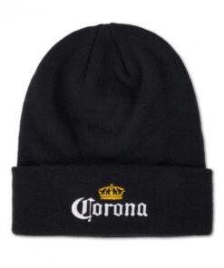 Corona Embroidered Logo on Black Cuffed Beannie