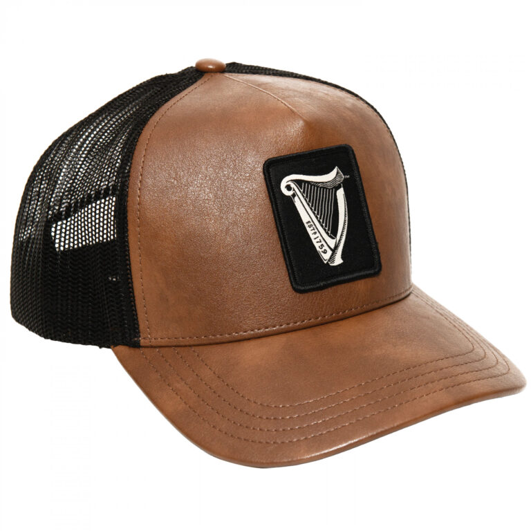 Guinness Brown Leather Trucker Cap