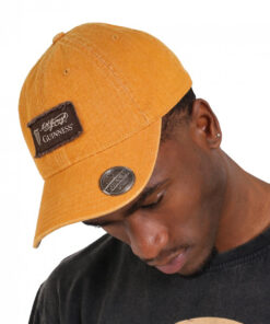 Guinness Mustard Colored Cap with Bottle Opener Under Bill