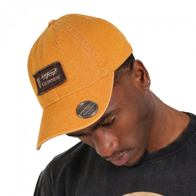 Guinness Mustard Colored Cap with Bottle Opener Under Bill