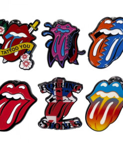 The Rolling Stones Tongues Evolution Boxed Enamel Pins - 6 Pack