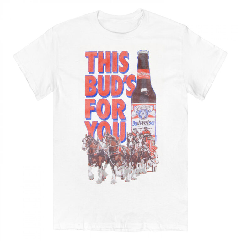 Budweiser Clydesdale This Bud’s For You T-Shirt by Junk Food