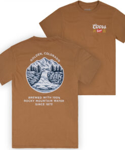 Coors Banquet 100% Rocky Mountain Water Front Back Print T-Shirt