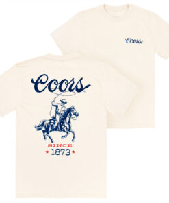 Coors Since 1873 Cowboy Lasso Front Back Print T-Shirt