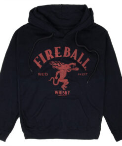 Fireball Whiskey Red Hot Devil with Sleeve Print Pullover Hoodie