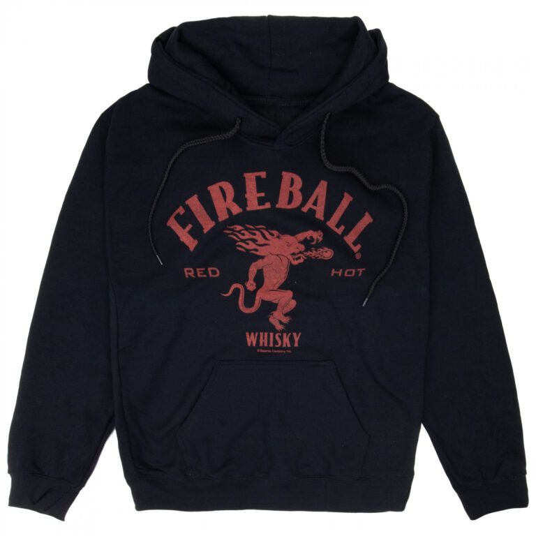 Fireball Whiskey Red Hot Devil with Sleeve Print Pullover Hoodie