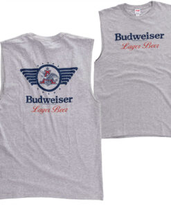 Budweiser Lager Beer Front and Back Print Mens Sleeveless T-Shirt