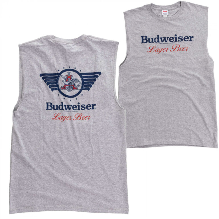 Budweiser Lager Beer Front and Back Print Mens Sleeveless T-Shirt