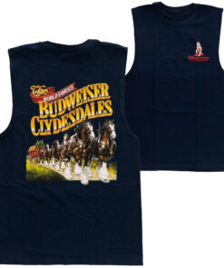 Budweiser Clydesdales Front and Back Print Mens Sleeveless Shirt