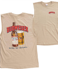 Budweiser King of Beers Front and Back Print Mens Sleeveless Shirt