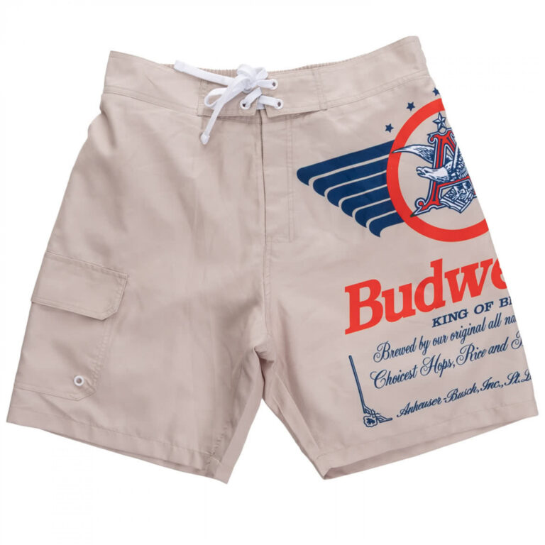 Budweiser King of Beers Vintage Logo Swim Board Shorts