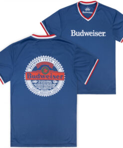 Budweiser Brewery Stamp Front and Back Contrast V-Neck Jersey