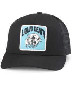 Liquid Death Dripping Skull Roscoe Trucker Snapback Hat